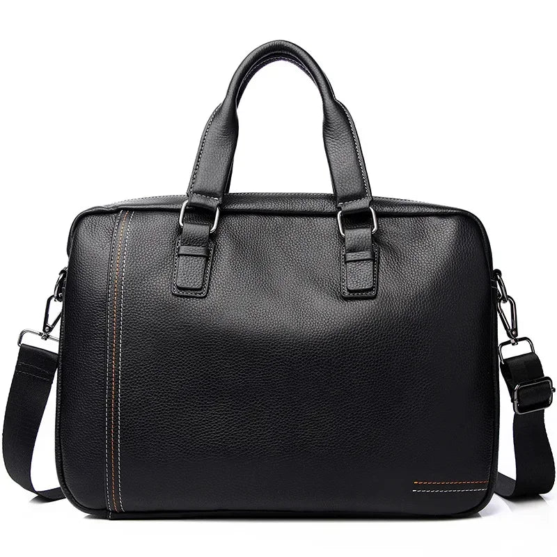 Porte-Documents Homme Cuir Vache Véritable Rayé 14” 39x27cm – CLEVI Paris