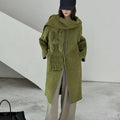 Manteau long en laine à col écharpe femme – CLEVI Paris
