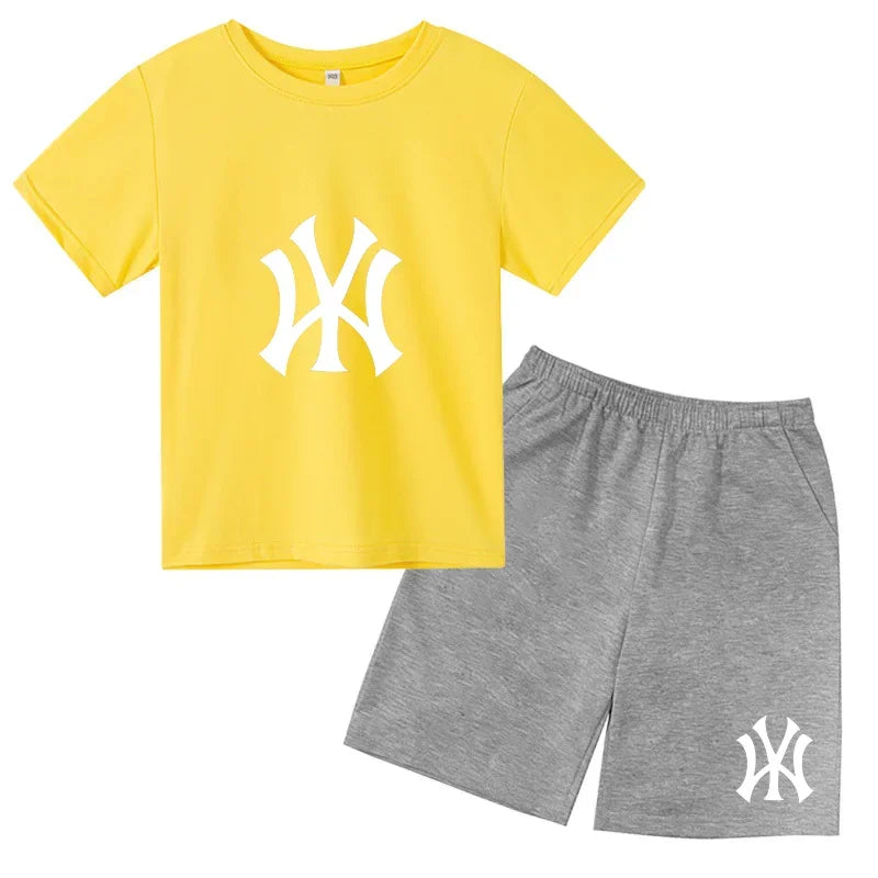 Ensemble enfant T-shirt à lettres et short – CLEVI Paris