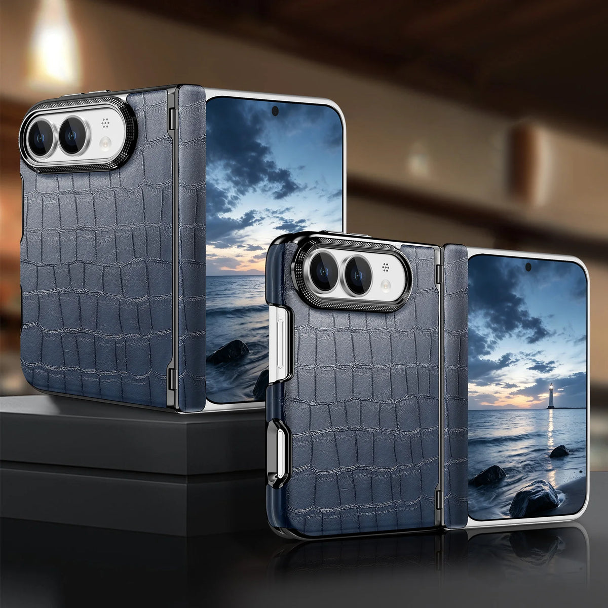 Coque iPhone Duo motif crocodile en simili – CLEVI Paris