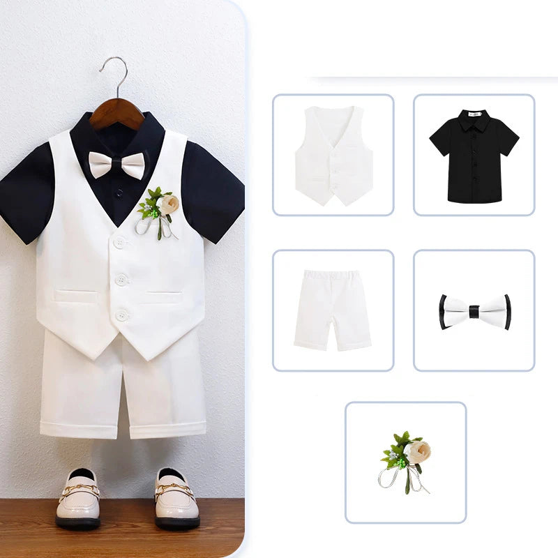 Costume été garçon, ensembles gilet et short – CLEVI Paris