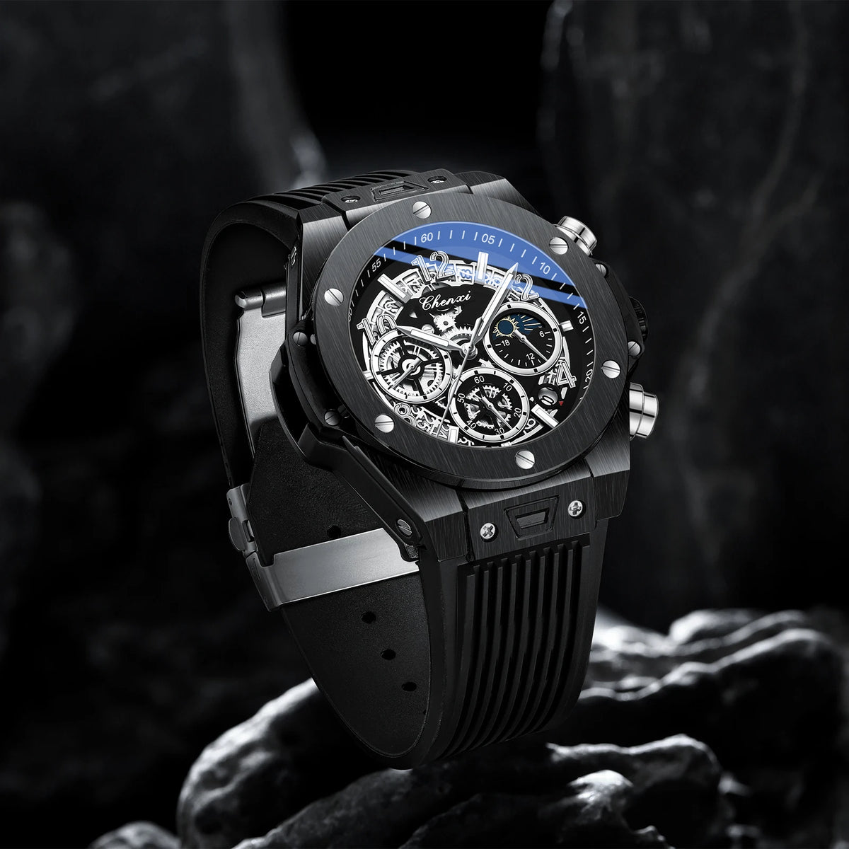 CHENXI 949 Montre Homme Sport Quartz Phases de Lune Lumineuse – CLEVI Paris