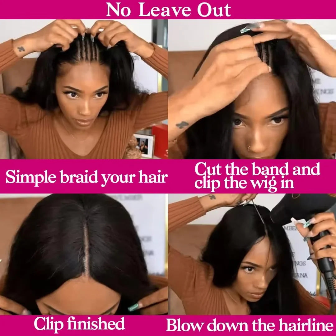 Perruque V Part Straight Sans Colle Remy Hair – CLEVI Paris
