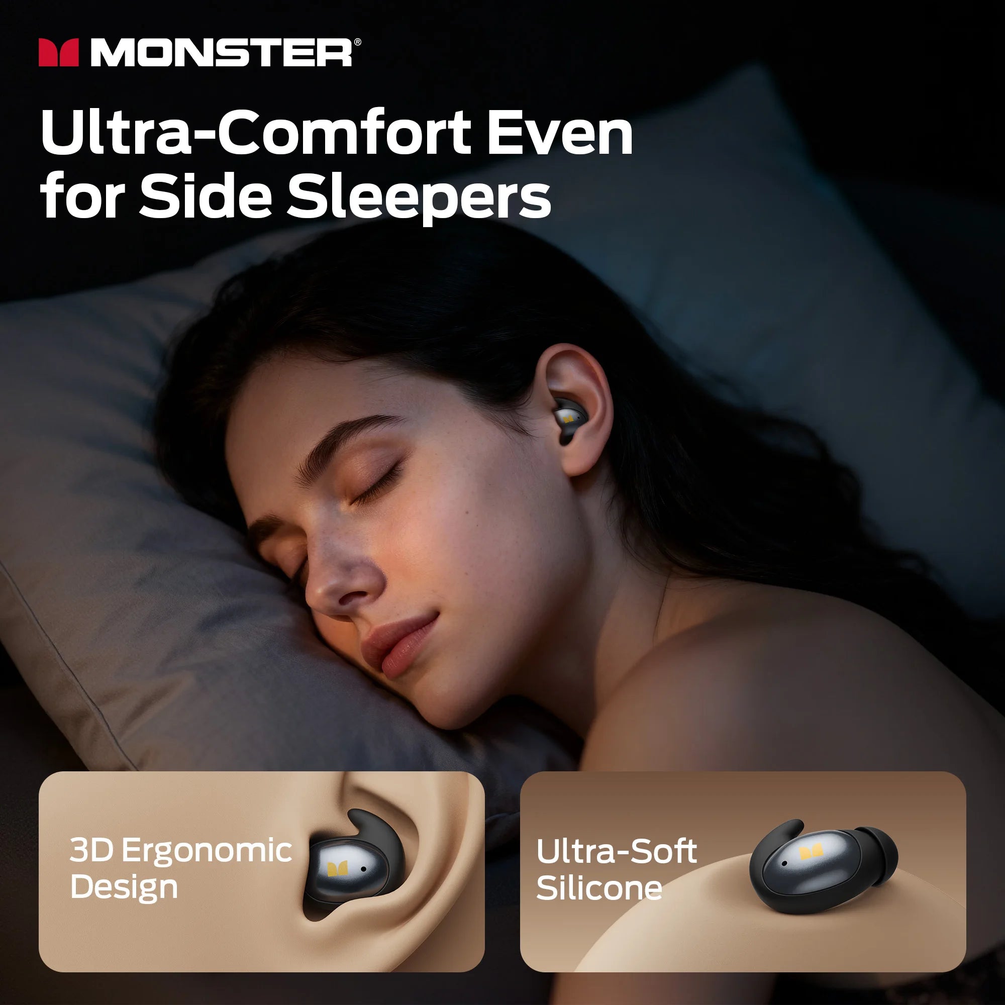 Écouteurs Sommeil Monster Sleep Ear100 BT 6.0 80h 3g – CLEVI Paris