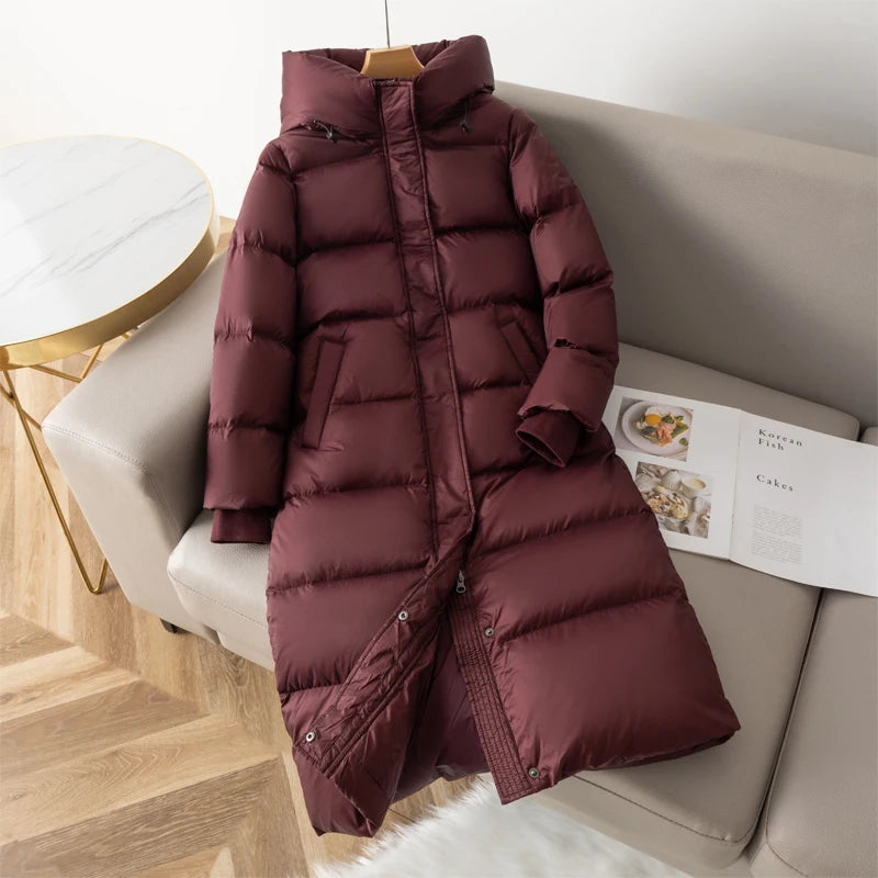 Doudoune longue à capuche femme – CLEVI Paris