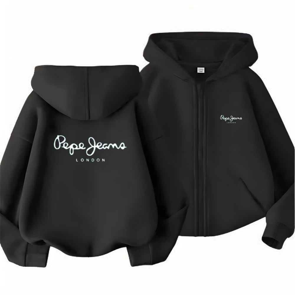 Sweat enfant zippé à capuche et lettres – CLEVI Paris