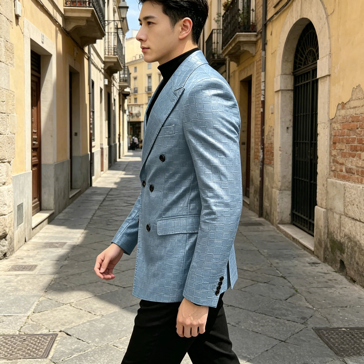 Blazer similicuir homme effet croco – CLEVI Paris