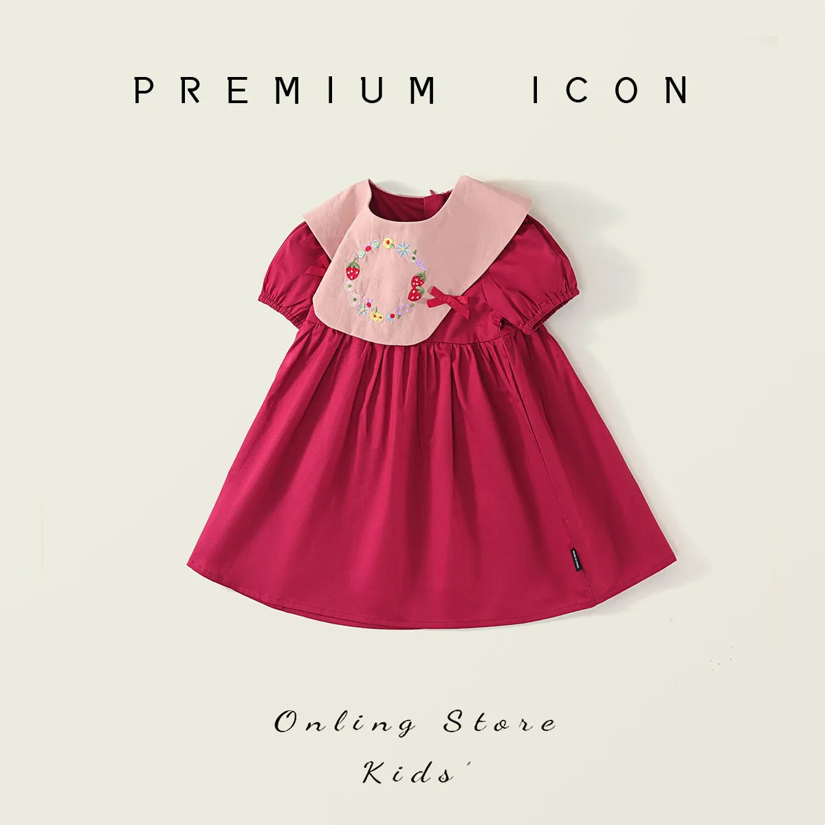 Robe fille brodée à fleurs en coton – CLEVI Paris