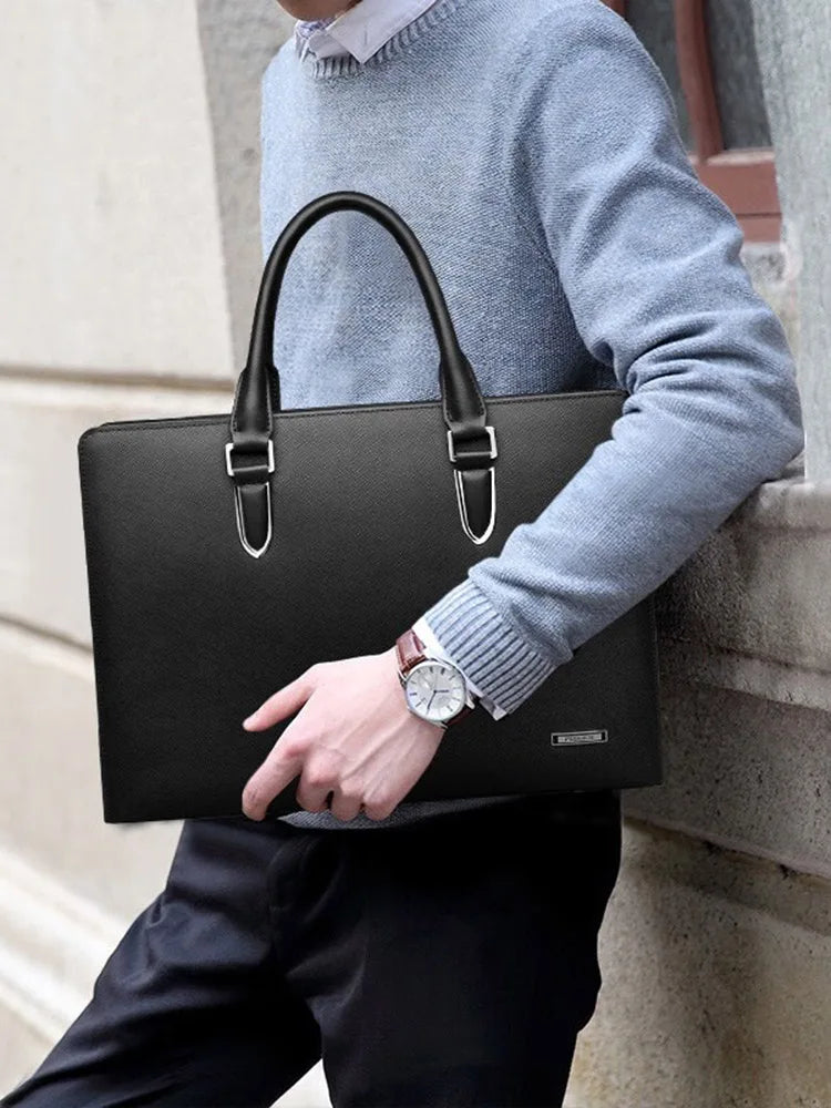 Serviette Cuir Véritable Homme Padieoe NB151226 Rigide Business – CLEVI Paris