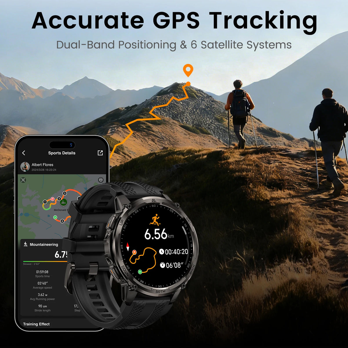 Montre KOSPET TANK T4C GPS et lampe LED – CLEVI Paris