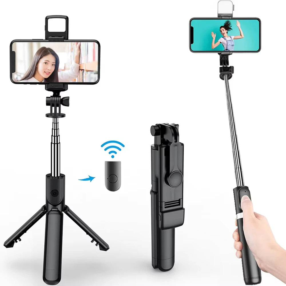 Trépied perche selfie Bluetooth 3-en-1 – CLEVI Paris