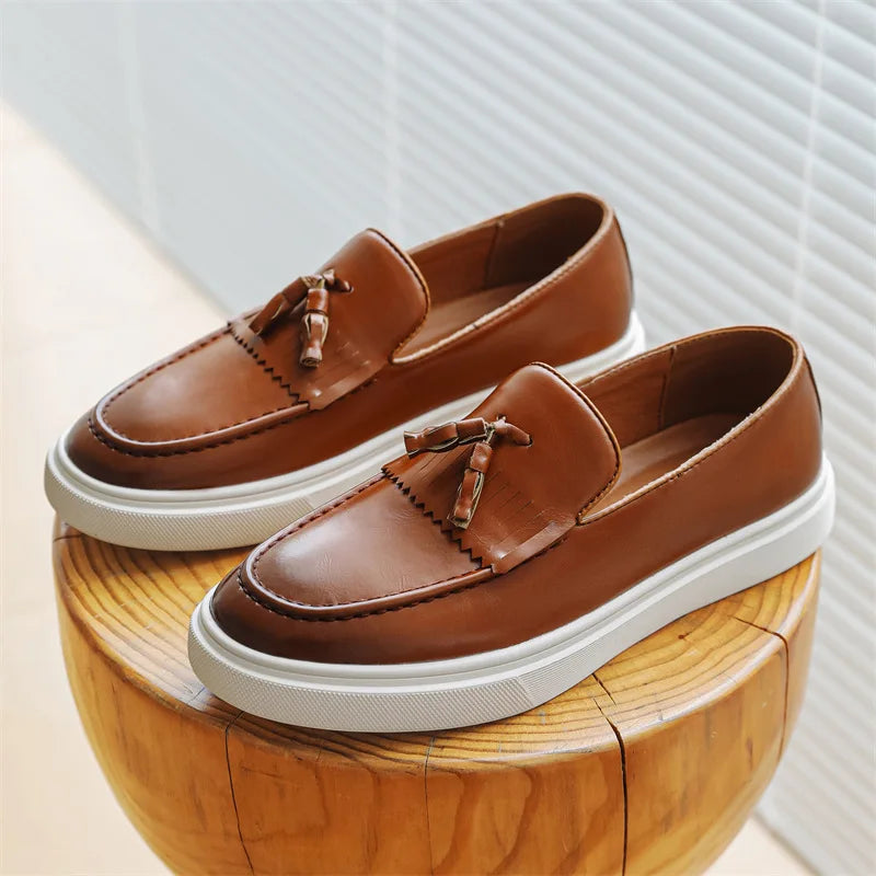 Loafers Mocassins Homme à Glands Cuir Slip-On – CLEVI Paris