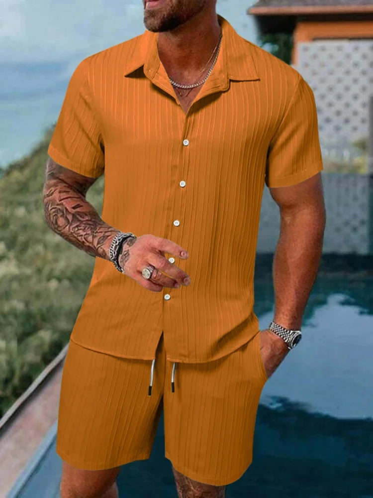 Ensemble homme chemise et short de plage – CLEVI Paris
