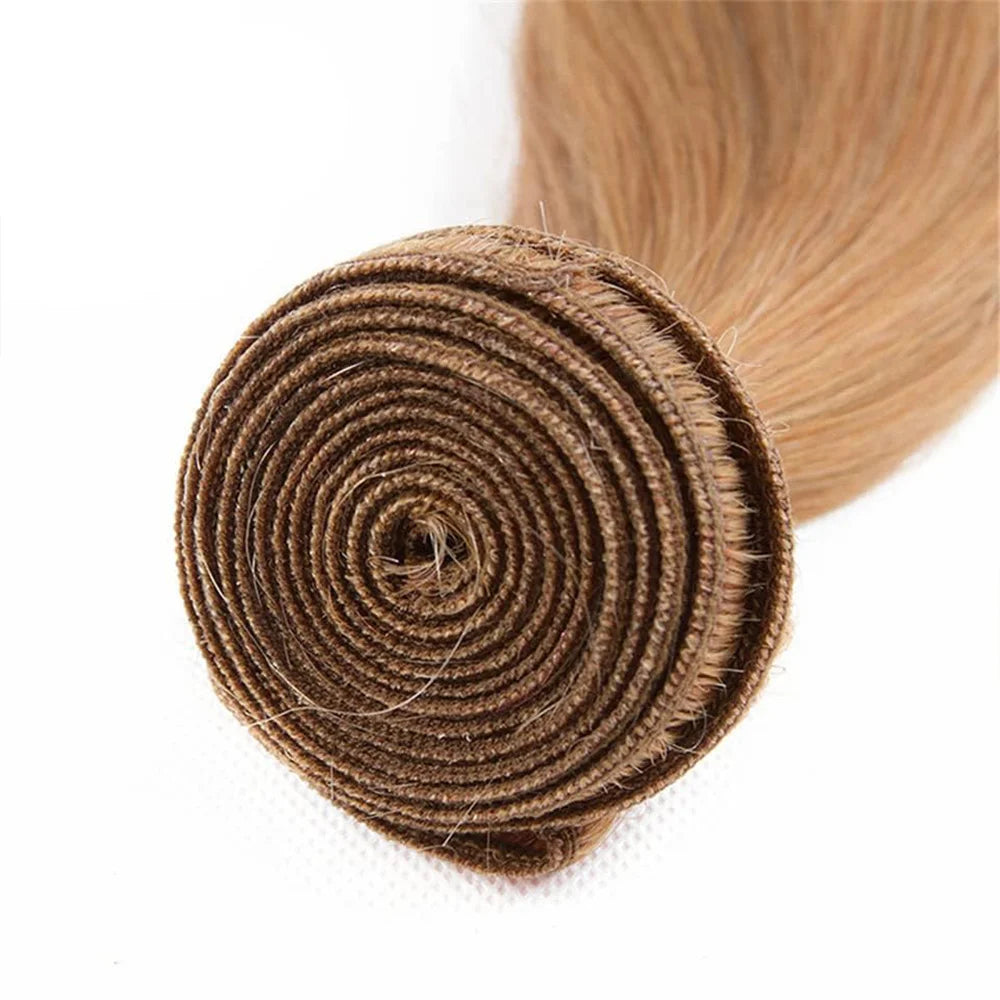 Bundles Cheveux Humains Lisses Blonde Dorée #27 Brésiliens 95g XCBSJIAFA – CLEVI Paris