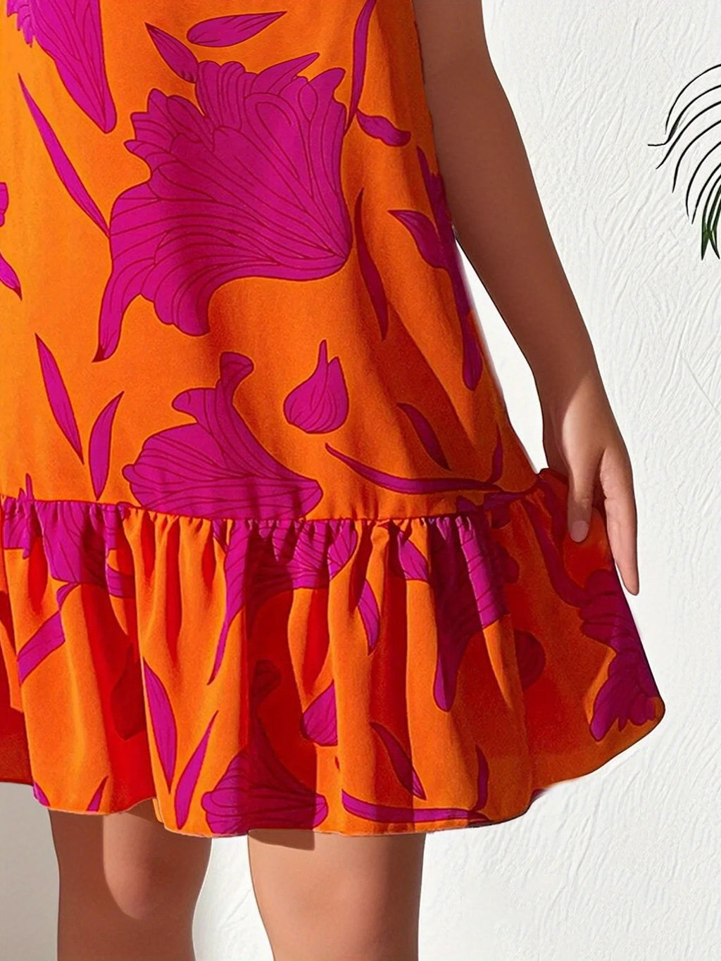 Robe fille tropicale à épaule dénudée – CLEVI Paris