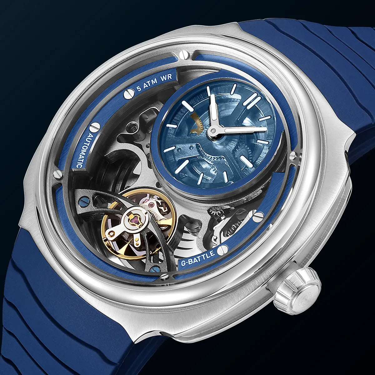 MEGIR 2259 Montre Homme Automatique Squelette Acier Sport Étanche 5ATM – CLEVI Paris