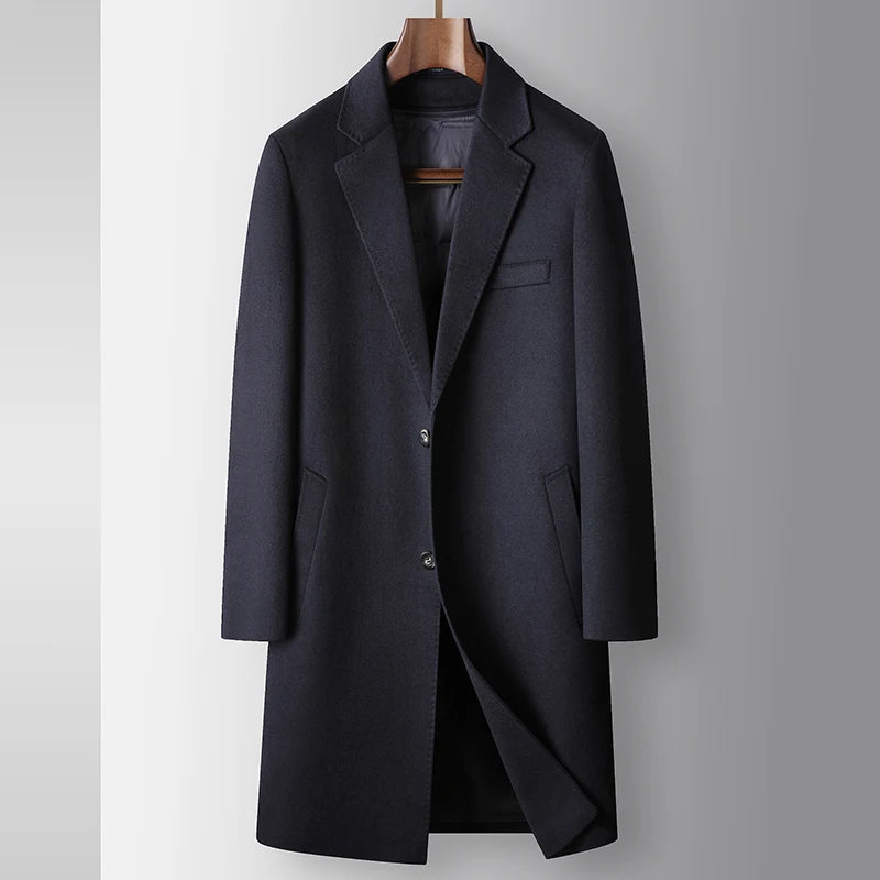 Manteau long homme en laine mélangée – CLEVI Paris
