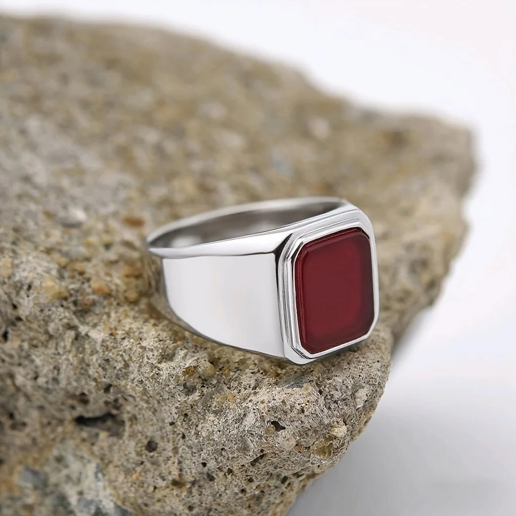 Bague onyx en acier 316L, styles variés – CLEVI Paris