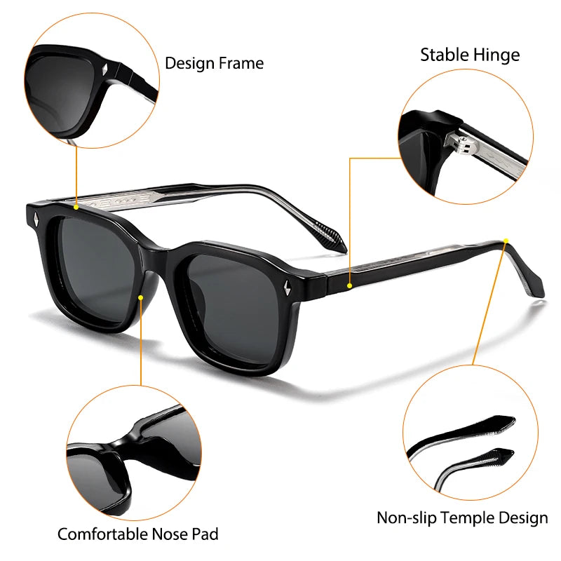 Lunettes de Soleil Carrées Style Vintage Unisexe UV400 – CLEVI Paris