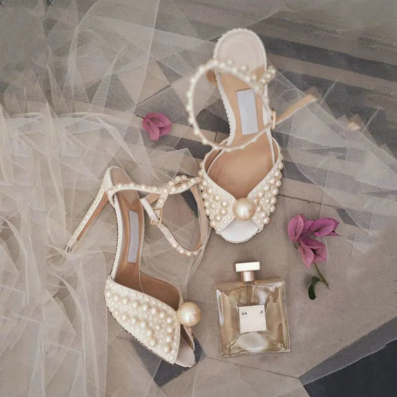 Escarpins à talons et perles pour femme – CLEVI Paris
