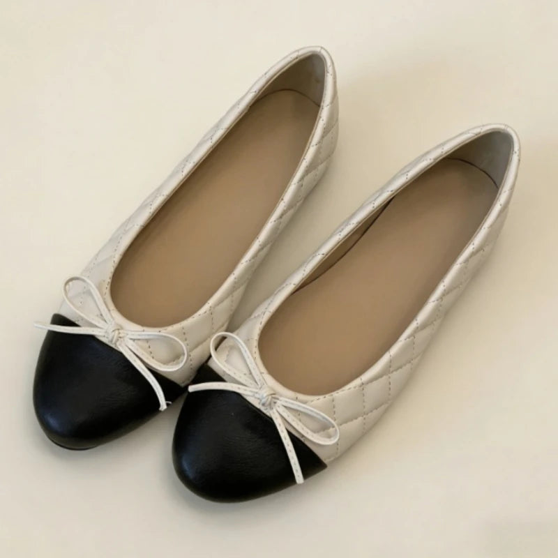 Ballerines femme à nœud et bout rond – CLEVI Paris