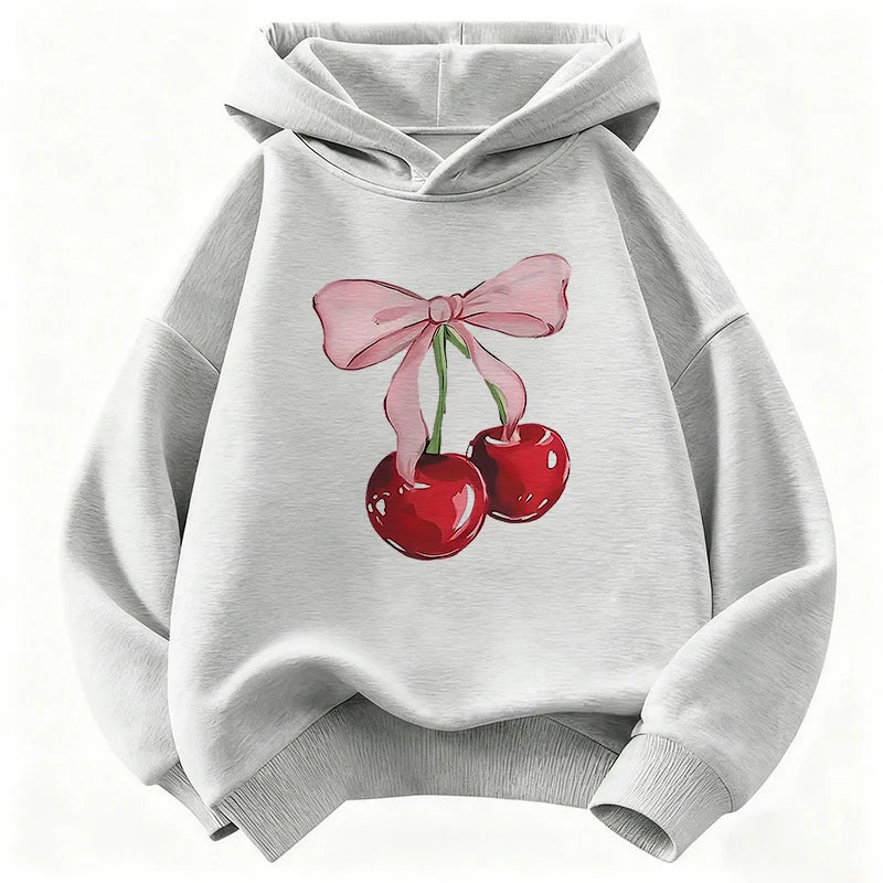 Sweat à capuche enfant motif cerise – CLEVI Paris