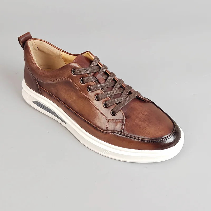 Sneakers en cuir à lacets pour homme – CLEVI Paris