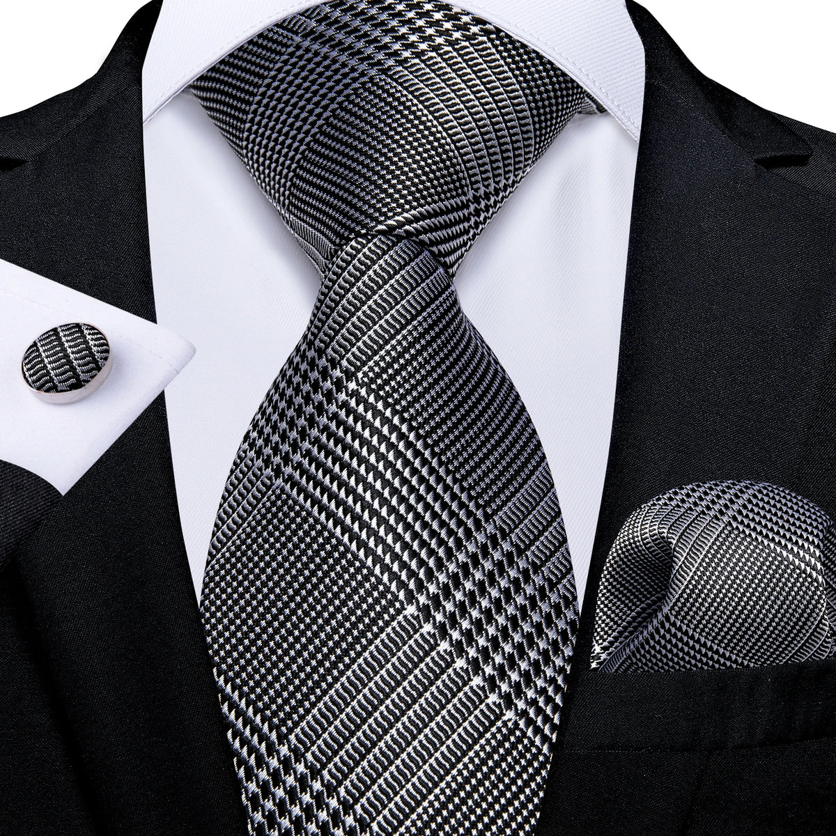 Coffret cravate homme à pois, pochette et boutons – CLEVI Paris