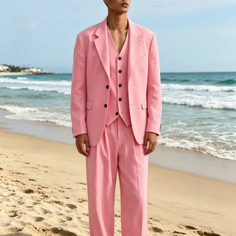 Costume Homme Lin 3 Pièces – CLEVI Paris