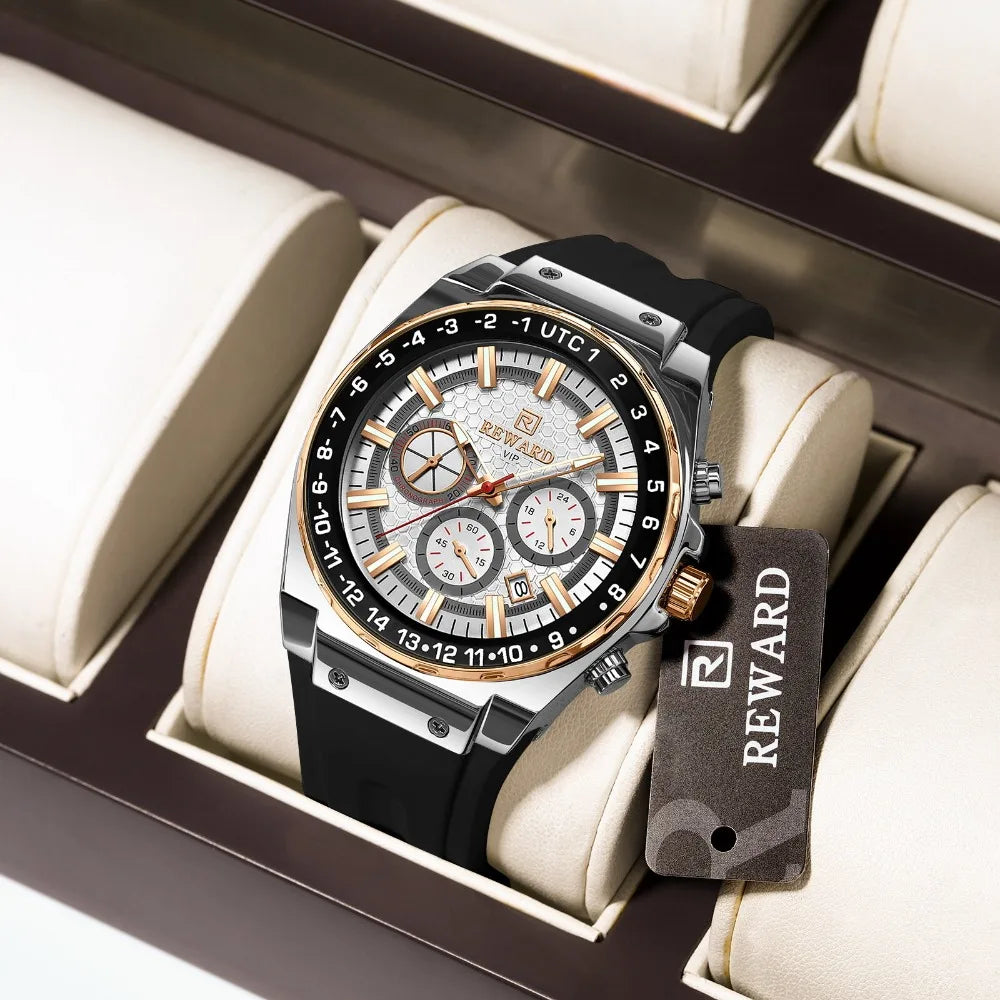 Montre Sport Quartz Chronographe REWARD Homme Silicone – CLEVI Paris