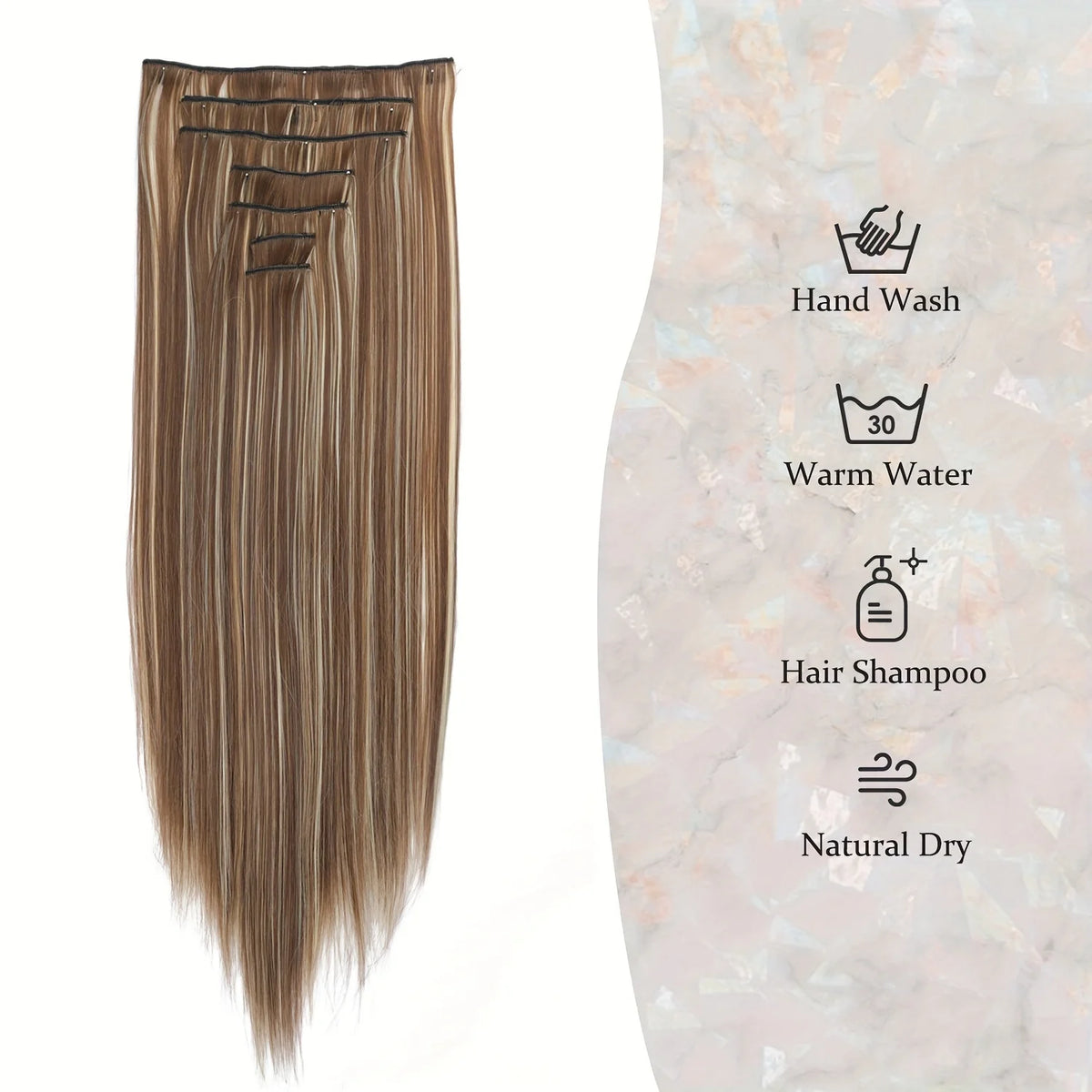 Extensions Cheveux Clips 7 Pcs Synthétique 50 Couleurs – CLEVI Paris