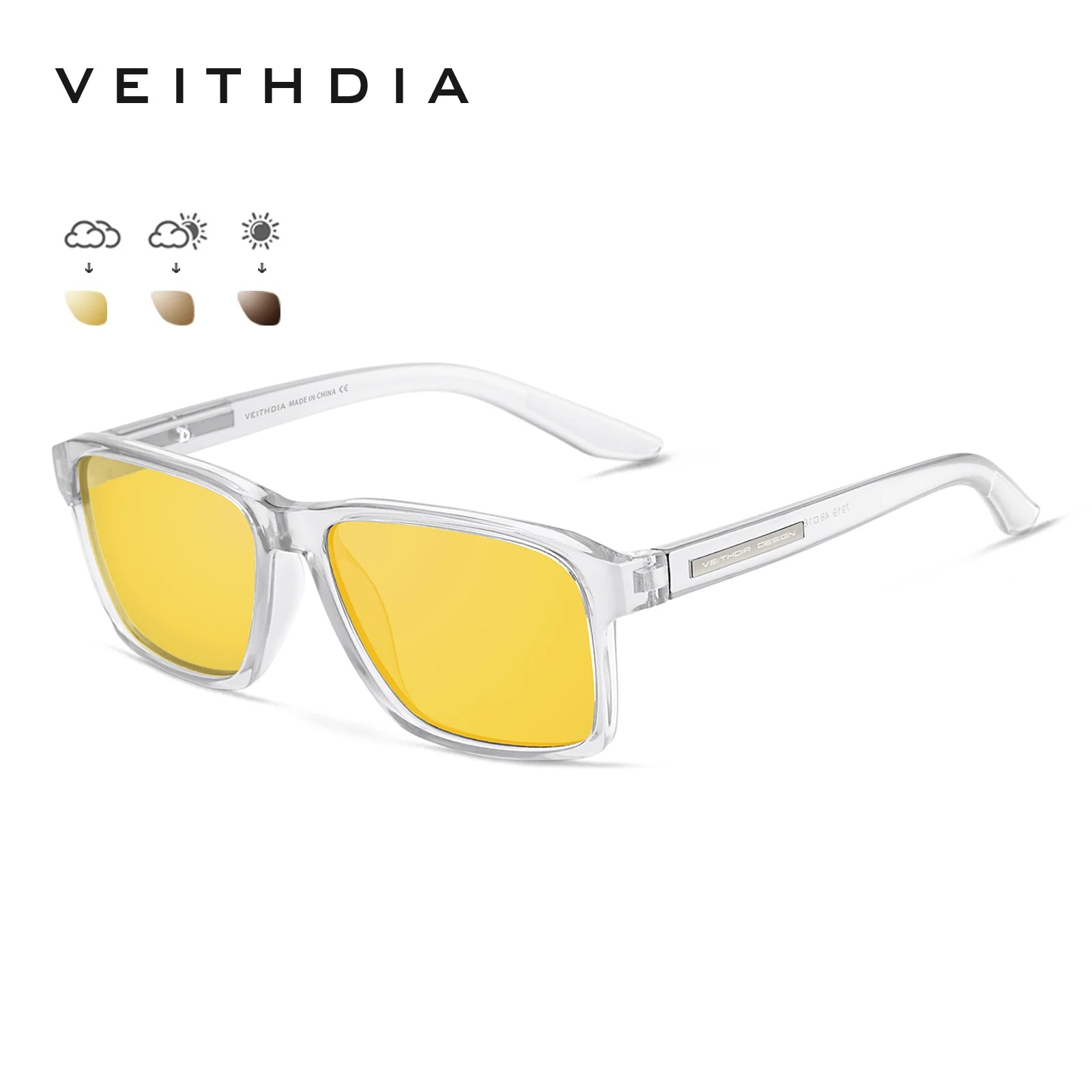 Lunettes de Soleil Polarisées Carrées TR-90 – Verres TAC Photochromiques Miroir Anti-Reflets UV400 Sport – CLEVI Paris